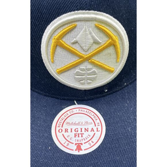 Mitchell & Ness Denver Nuggets NBA Snapback Cap 3D Logo Navy Hat Used. - Picture 3 of 9